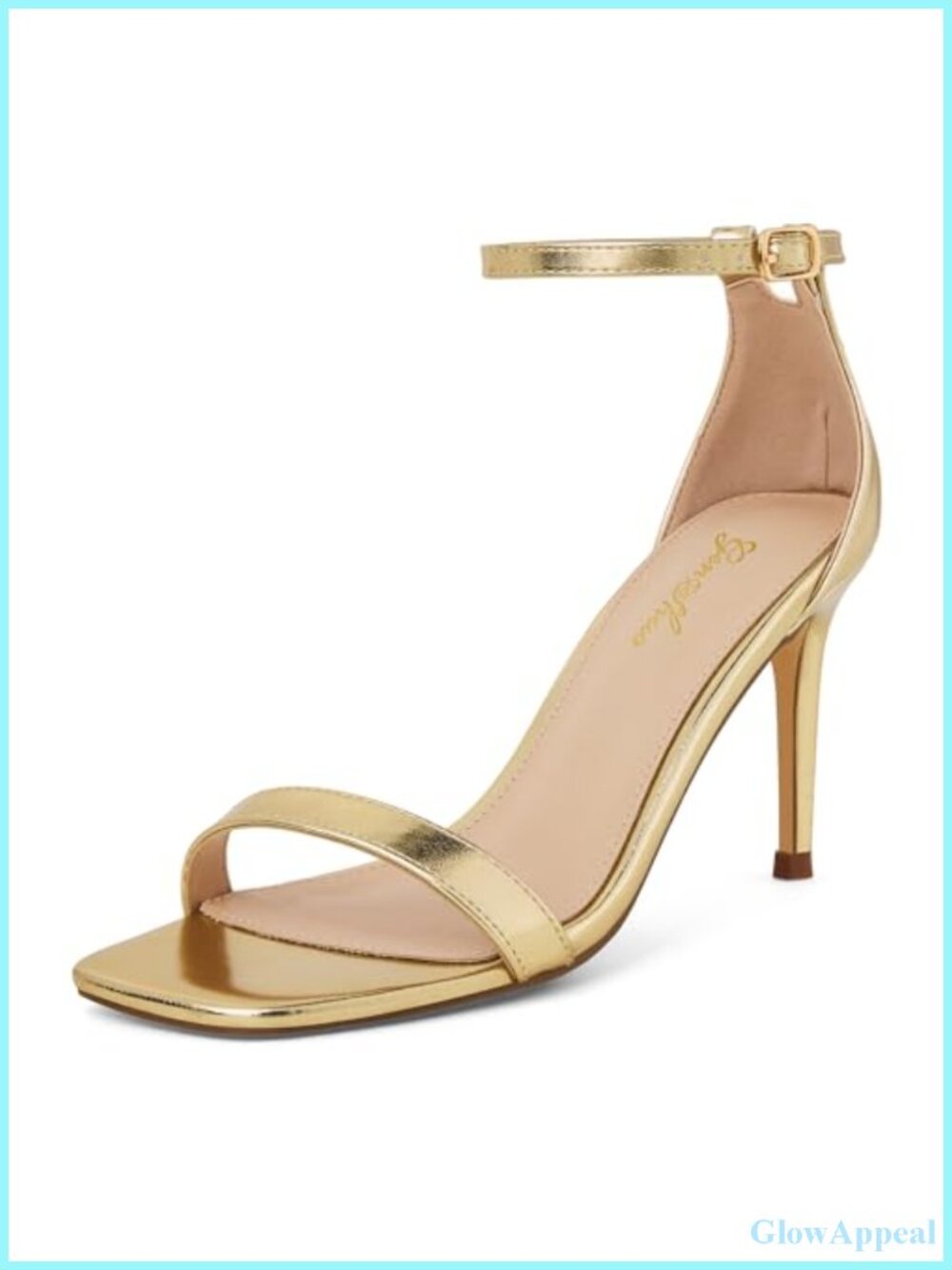 Women's Strappy Stiletto Heeled Sandals Square Open Toe Ankle Strap Heels